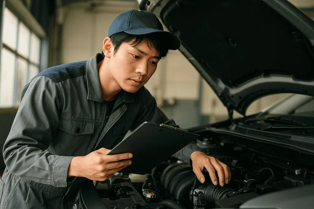 車を整備する整備士