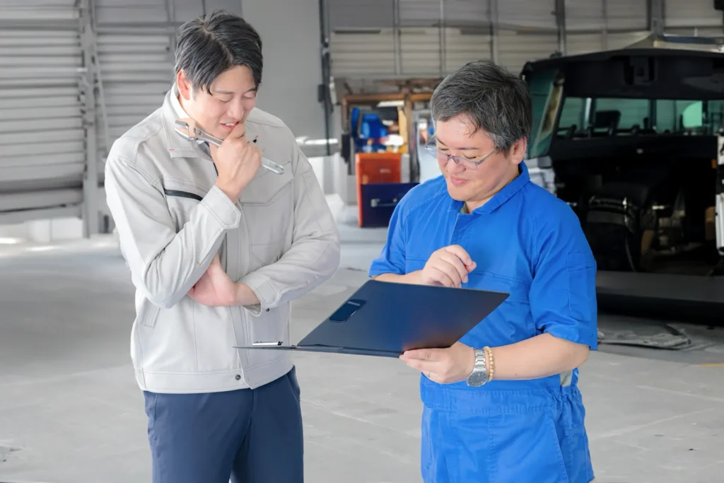 整備工場で相談