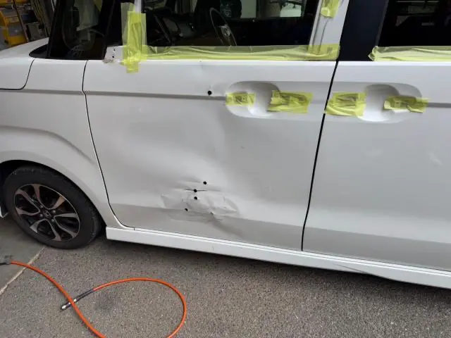 ホンダ N-BOX　フロントドア交換　鈑金塗装修理